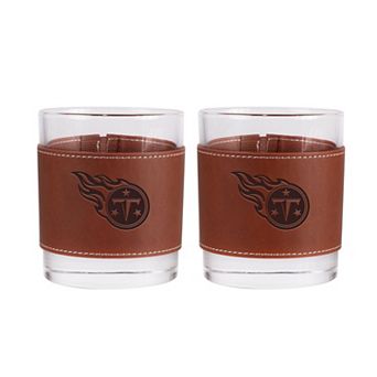 Tennessee Titans 2-Pack 12oz Rocks Glass with Leather Wrap