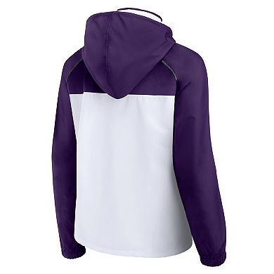 Women's Fanatics White/Purple Phoenix Suns Anorak Raglan Full-Zip Hoodie Jacket