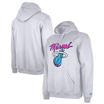 Men's New Era White Miami Heat 2024/25 City Edition Pullover Hoodie