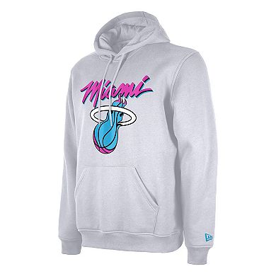 Men's New Era White Miami Heat 2024/25 City Edition Pullover Hoodie