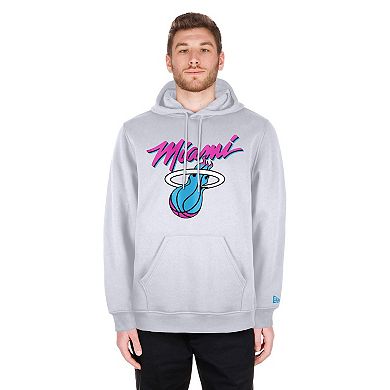 Men's New Era White Miami Heat 2024/25 City Edition Pullover Hoodie