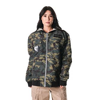 Unisex The Wild Collective Camo Memphis Grizzlies Full-Zip Hoodie Bomber Jacket