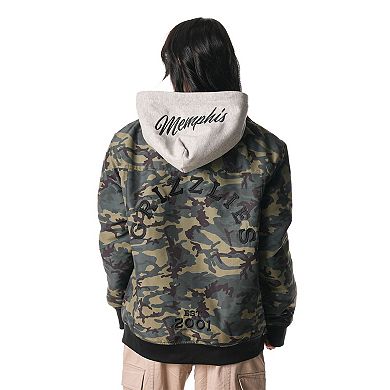 Unisex The Wild Collective Camo Memphis Grizzlies Full-Zip Hoodie Bomber Jacket