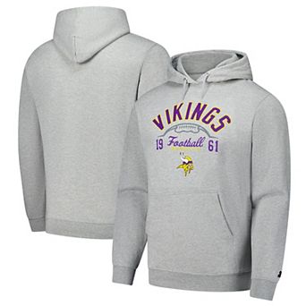Men's Starter Heather Gray Minnesota Vikings Pullover Hoodie