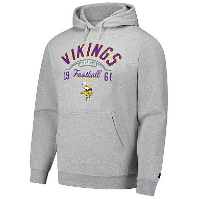 Men's Starter Heather Gray Minnesota Vikings Pullover Hoodie
