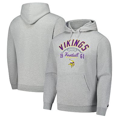 Men's Starter Heather Gray Minnesota Vikings Pullover Hoodie