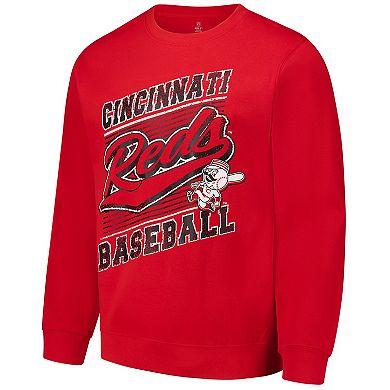 Men's Stitches Red Cincinnati Reds Pullover Sweatshirt