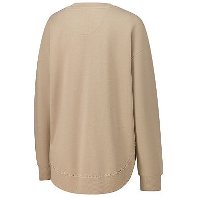 Women's Pressbox Tan Notre Dame Fighting Irish Poncho Fleece Pullover Sweatshirt