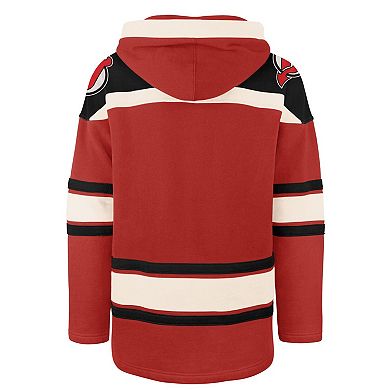 Men's '47 Red New Jersey Devils Big & Tall Superior Lacer Fleece Pullover Hoodie