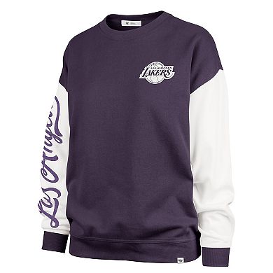 Women's '47 Purple Los Angeles Lakers Plus Size Rise Andie Pullover Sweatshirt