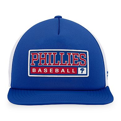 Men's Majestic Royal/White Philadelphia Phillies Foam Trucker Snapback Hat