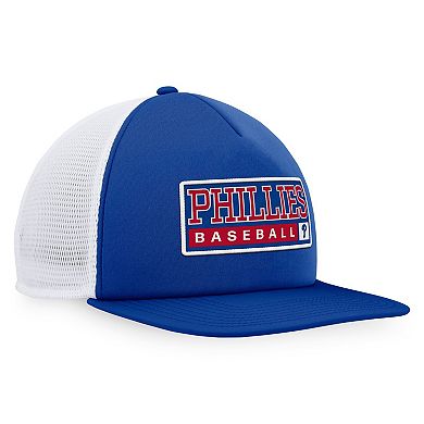 Men's Majestic Royal/White Philadelphia Phillies Foam Trucker Snapback Hat