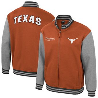 Men's Colosseum Texas Orange Texas Longhorns Ambi-Turner Full-Zip Varsity Jacket