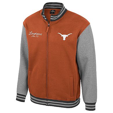 Men's Colosseum Texas Orange Texas Longhorns Ambi-Turner Full-Zip Varsity Jacket