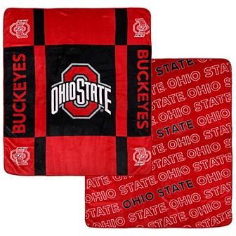 Pegasus Ohio State Buckeyes 60” x 70” Reverse Block Double-Sided Ultra Cozy Blanket