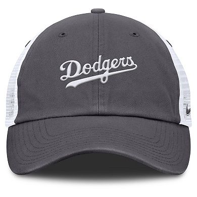 Men's Nike Gray Los Angeles Dodgers Wordmark Club Adjustable Trucker Hat