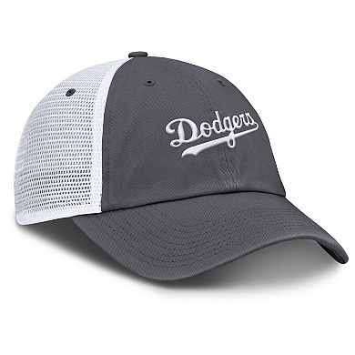 Men's Nike Gray Los Angeles Dodgers Wordmark Club Adjustable Trucker Hat