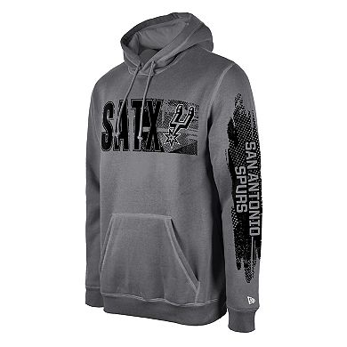 Men's New Era San Antonio Spurs Gray Tip-Off Collection Pullover Hoodie