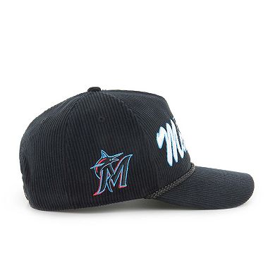 Men's '47 Black Miami Marlins Corduroy Hitch Adjustable Hat
