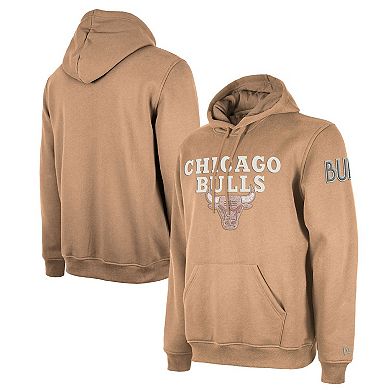 Men's New Era Tan Chicago Bulls 2024/25 City Edition Chenille Heavyweight Pullover Hoodie