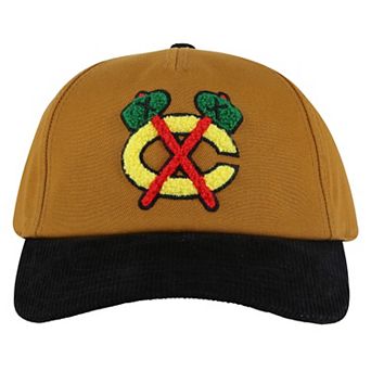 Men's American Needle Tan/Black Chicago Blackhawks Burnett Adjustable Hat