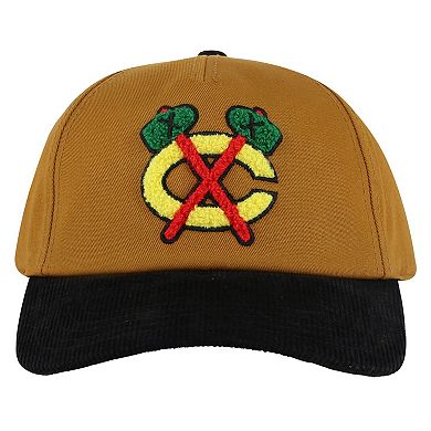 Men's American Needle Tan/Black Chicago Blackhawks Burnett Adjustable Hat