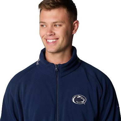 Men's Columbia Navy Penn State Nittany Lions Flanker IV Fleece Raglan Full-Zip Jacket