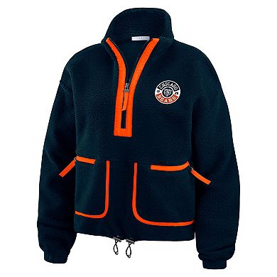 Women's WEAR by Erin Andrews Navy Chicago Bears Polar Fleece Half-Zip Jacket
