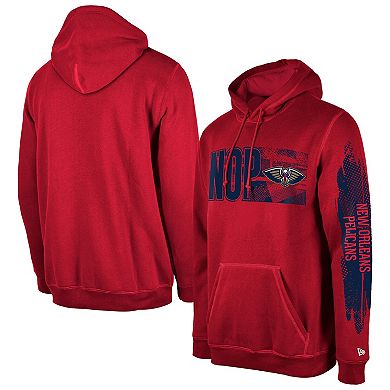 Men's New Era New Orleans Pelicans Red Tip-Off Collection Pullover Hoodie