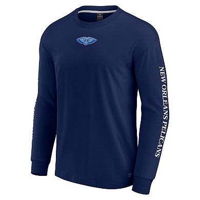 Men's Fanatics Navy New Orleans Pelicans Elements Strive Long Sleeve T-Shirt