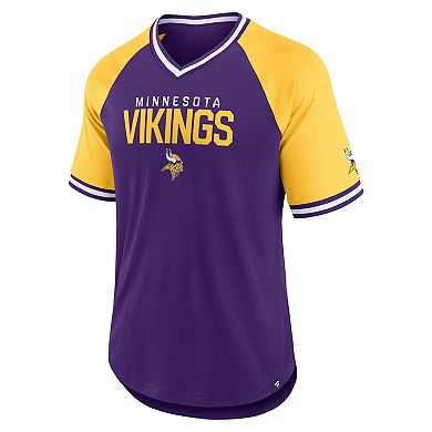 Men's Fanatics Purple/Gold Minnesota Vikings Hashmark Raglan T-Shirt