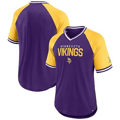 Men's Fanatics Purple/Gold Minnesota Vikings Hashmark Raglan T-Shirt