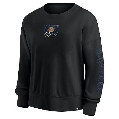 Fanatics Black New York Knicks Oversized Game Day Pullover Sweatshirt