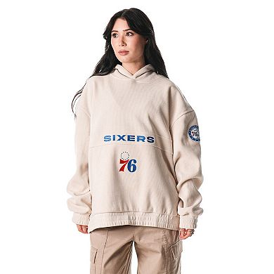 Unisex The Wild Collective Cream Philadelphia 76ers Corduroy Tri-Blend Pullover Hoodie