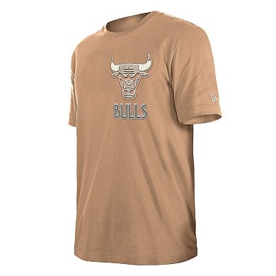Men's New Era Tan Chicago Bulls 2024/25 City Edition Chenille Heavyweight T-Shirt