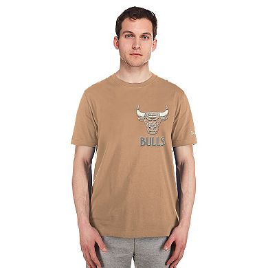 Men's New Era Tan Chicago Bulls 2024/25 City Edition Chenille Heavyweight T-Shirt
