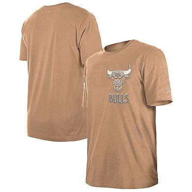 Men's New Era Tan Chicago Bulls 2024/25 City Edition Chenille Heavyweight T-Shirt