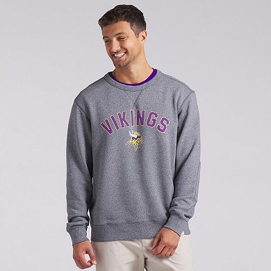Men's Fanatics Heather Gray Minnesota Vikings Loop Terry Pullover Sweatshirt