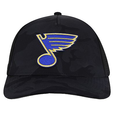 Men's American Needle Black St. Louis Blues Valin Camo Super Tech Vented Adjustable Hat
