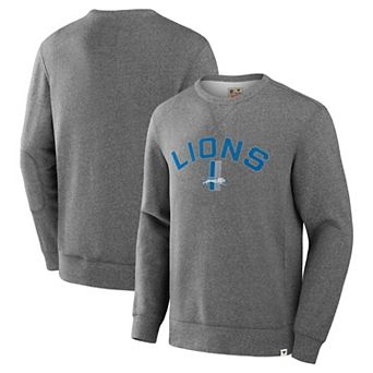 Men's Fanatics Heather Gray Detroit Lions Loop Terry Pullover Sweatshirt