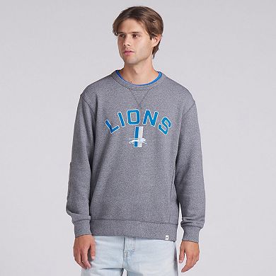 Men's Fanatics Heather Gray Detroit Lions Loop Terry Pullover Sweatshirt