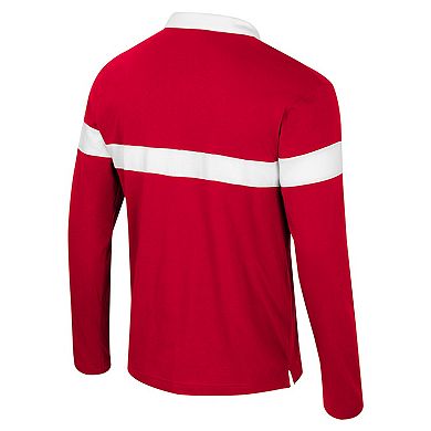 Men's Colosseum Red Maryland Terrapins Too Cool For School Long Sleeve Polo