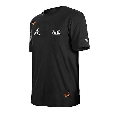 Men's New Era x Felt Black Atlanta Braves T-Shirt