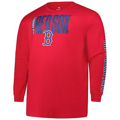 Men's Profile Red Boston Red Sox Big & Tall Two-Hit Long Sleeve T-Shirt