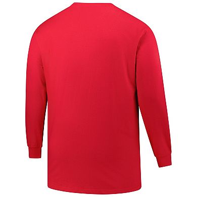Men's Profile Red Boston Red Sox Big & Tall Two-Hit Long Sleeve T-Shirt