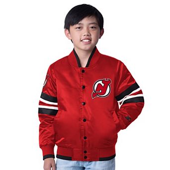 Youth Starter Red/Black New Jersey Devils Scout 1 Full-Snap Varsity Jacket
