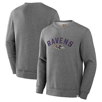 Men's Fanatics Heather Gray Baltimore Ravens Loop Terry Pullover Sweatshirt