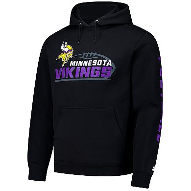 Men's Starter Black Minnesota Vikings Vintage Pullover Hoodie