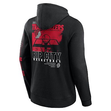 Men's Fanatics Black Portland Trail Blazers Game Time Crossover Pullover Hoodie