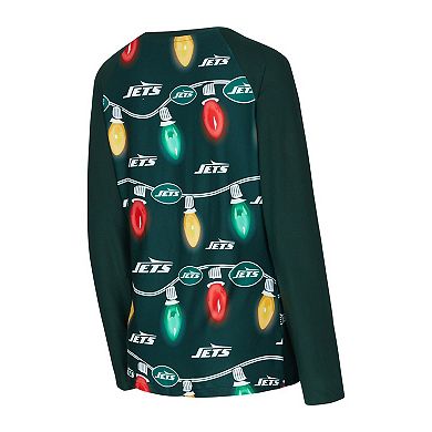 Women's Concepts Sport Green New York Jets Garland Knit Raglan Long Sleeve T-Shirt & Pants Set